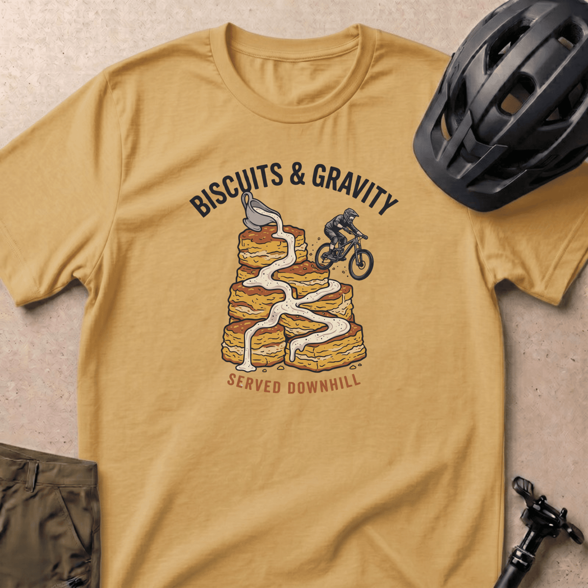 Biscuits and Gravity T-shirt - Mustard
