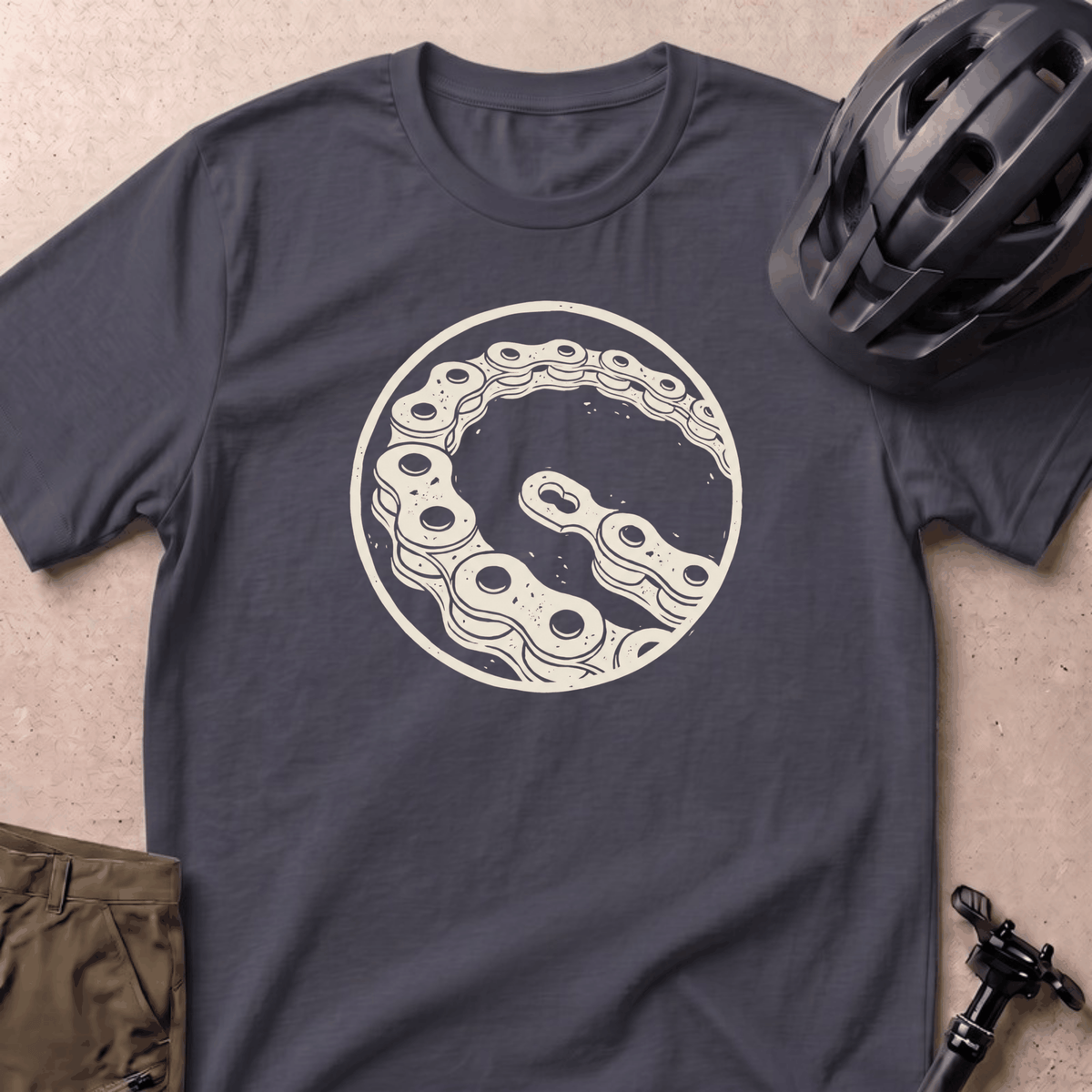 Chain Line T-shirt - Navy
