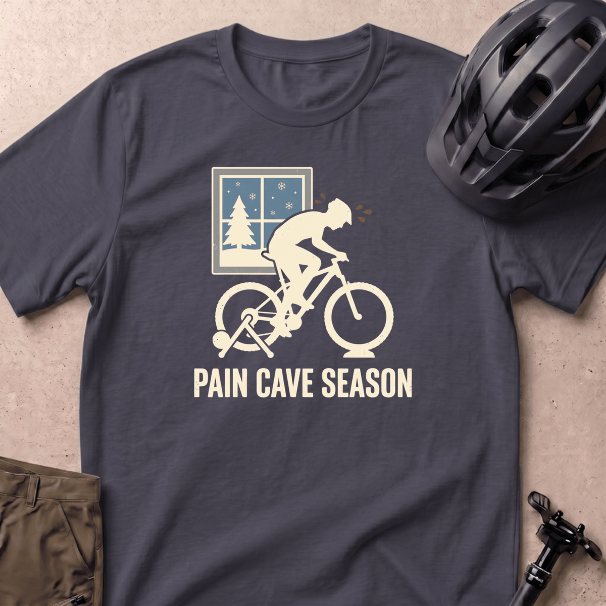 Pain Cave Season T-shirt - Navy